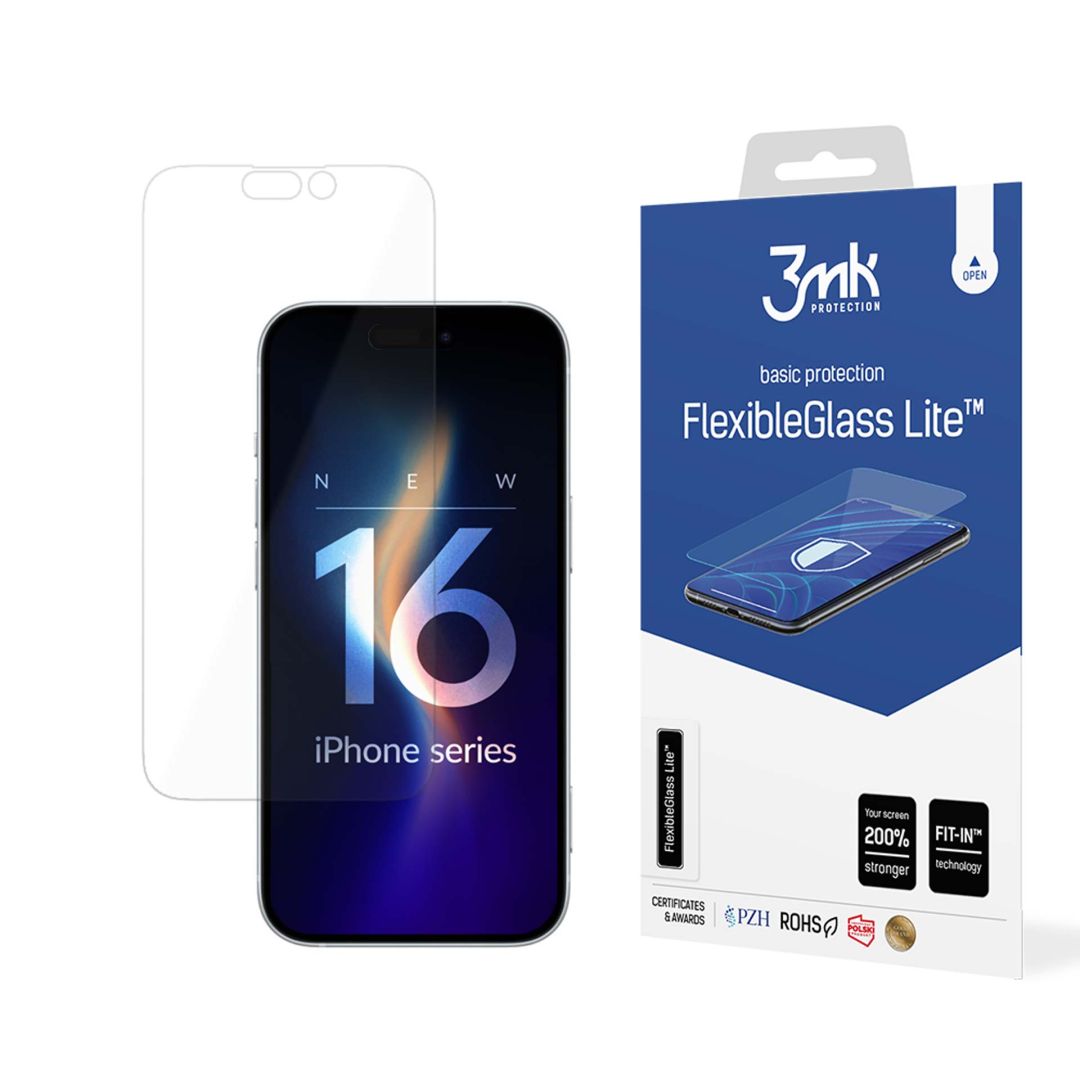 Folie pentru iPhone 16 Pro - 3mk FlexibleGlass Lite - Clear