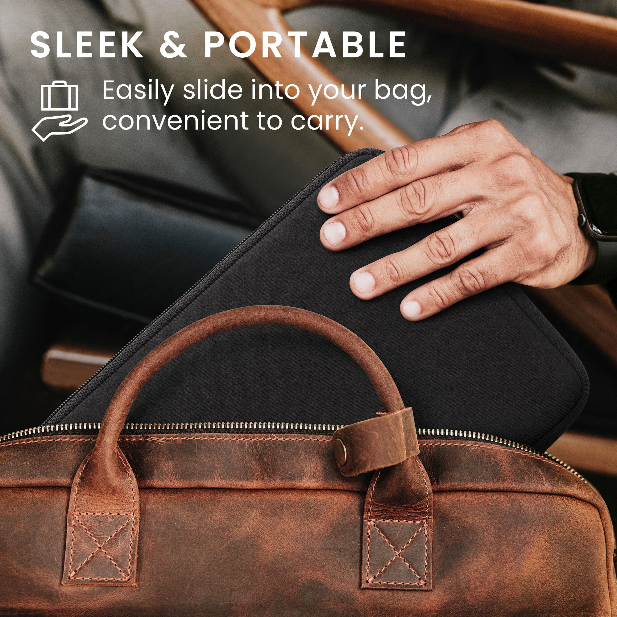 Husa tip pouch Kwmobile universala pentru tableta, neopren, negru, protectie la zgarieturi