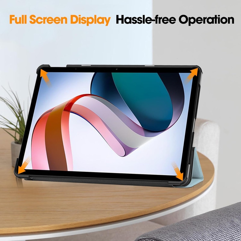 Husa protectie tableta, Piele ecologica, Compatibila cu Xiaomi Redmi Pad SE 11", Albastru deschis