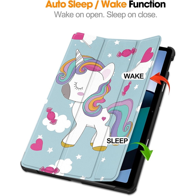Husa protectie tableta, Piele ecologica, Compatibila cu Xiaomi Redmi Pad SE 11", Albastru deschis
