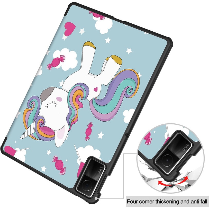 Husa protectie tableta, Piele ecologica, Compatibila cu Xiaomi Redmi Pad SE 11", Albastru deschis