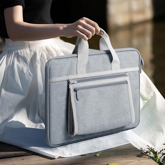 Geanta laptop, organizer, rezistenta la apa, Oxford, negru, 35x25x3cm