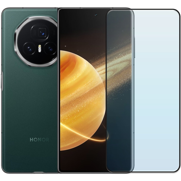 Folie din sticla securizata pentru Honor Magic V3, HAMSTERBOX Glass Shield, Protectie completa ecran, Full face, Aplicare rapida, Case Friendly, Transparenta