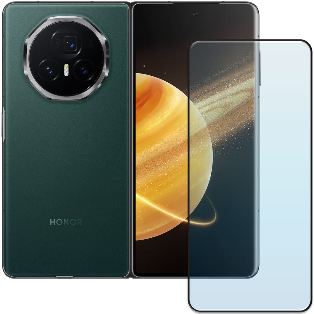 Folie din sticla securizata pentru Honor Magic V3, HAMSTERBOX Glass Shield, Protectie completa ecran, Full face, Aplicare rapida, Case Friendly, Transparenta