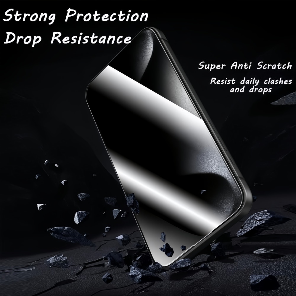 Folie protectie ecran Tyvirundic set 2 bucati, sticla 9H, transparent-negru, 0.3mm, pentru iPhone 16Pro/17