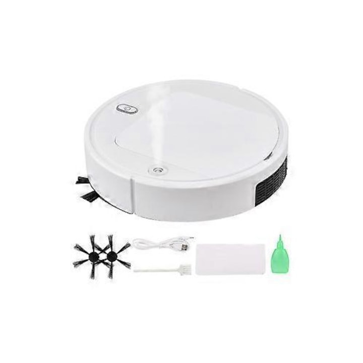 Aspirator robot 4 in 1, 1500Pa, multifunctional, alb, 0.4L, 1200mAh