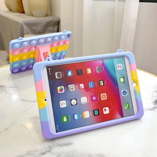 Husa tableta silicon, suport pliabil, elastic, 10.2 inch, negru
