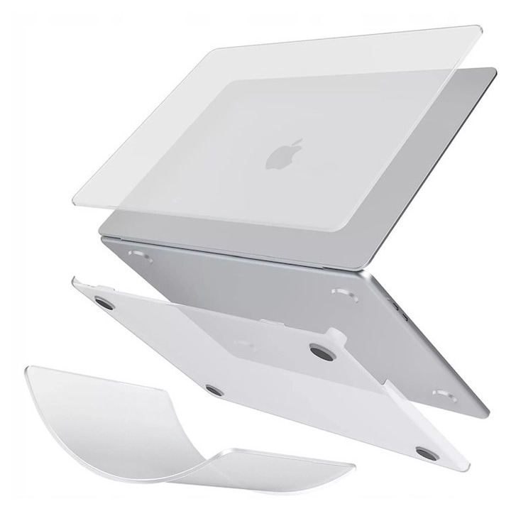 Etui transparant pentru MacBook Air 13" 13.6", EtuiTab, material poliuretan, compatibilitate M2 2023/M3 2024/M4 2025/M5 2026