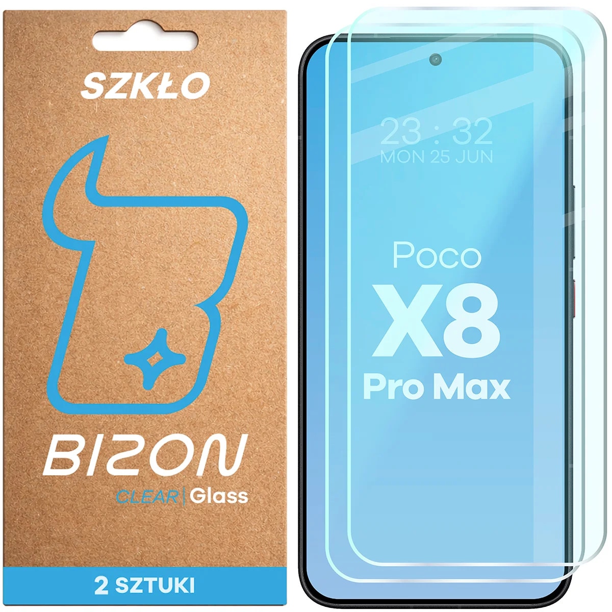 Set 2 Sticla de protectie Bizon Glass Clear Duo pentru Xiaomi POCO X8 Pro Max