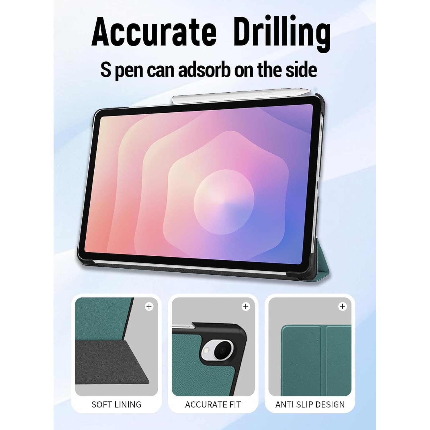 Husa pentru Samsung Galaxy Tab S11, 11 inch, tip stand functie sleep/wake-up si inchidere magnetica, protectie 360 - albastru