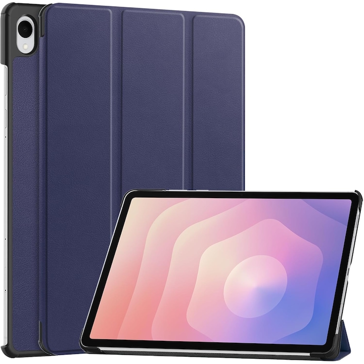 Husa pentru Samsung Galaxy Tab S11, 11 inch, tip stand functie sleep/wake-up si inchidere magnetica, protectie 360 - albastru