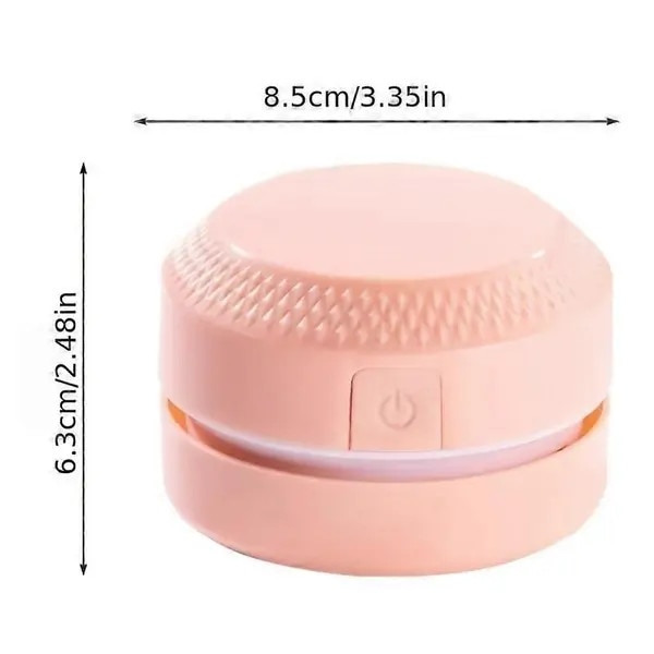 Aspirator portabil desktop mic roz fara fir 2xAA