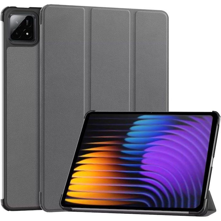 Husa pentru tableta, Supero, Xiaomi, compatibila cu Xiaomi Pad 7 / 7 Pro / 8 / 8 Pro 11 "2", functie stand reglabila, functie wake/sleep auto, margini intarite, piele ecologica, interior captusit, ultra-subtire, negru