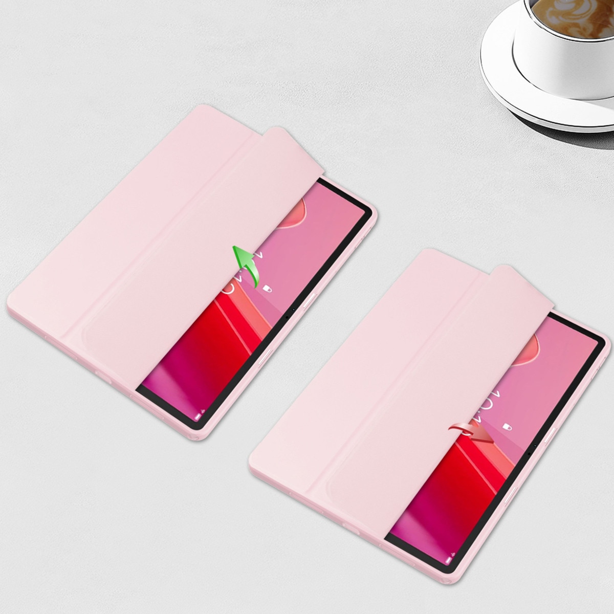 Husa cu clapeta pentru tableta, Supero, Lenovo, compatibila cu Tab M11 TB-330FU/TB-330XU/TB-330FC/K11E (11" 2024), rama TPU rezistenta la socuri, spate rigid transparent, interior microfibra, suport pentru stylus, functie sleep/wake magnetica, stand