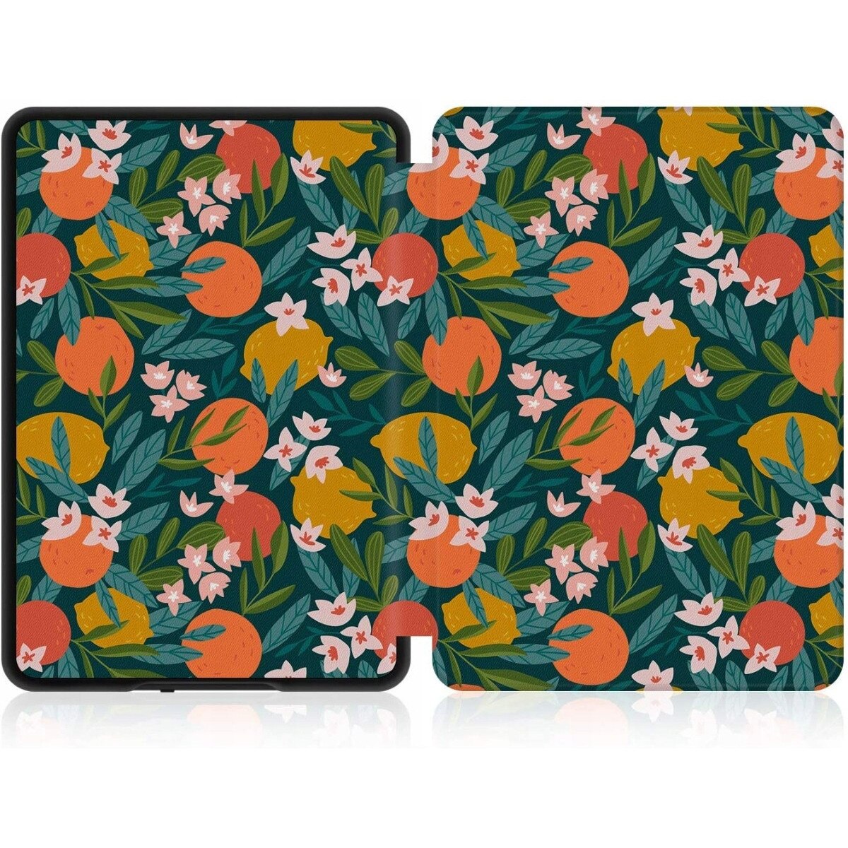 Husa tip coperta, SUPERO, slim, dedicata pentru Kindle Paperwhite 4, microfibra captusita, cu magnet si functie suport, rezistenta din material plastic, 1 bucata, multicolor (oranges)