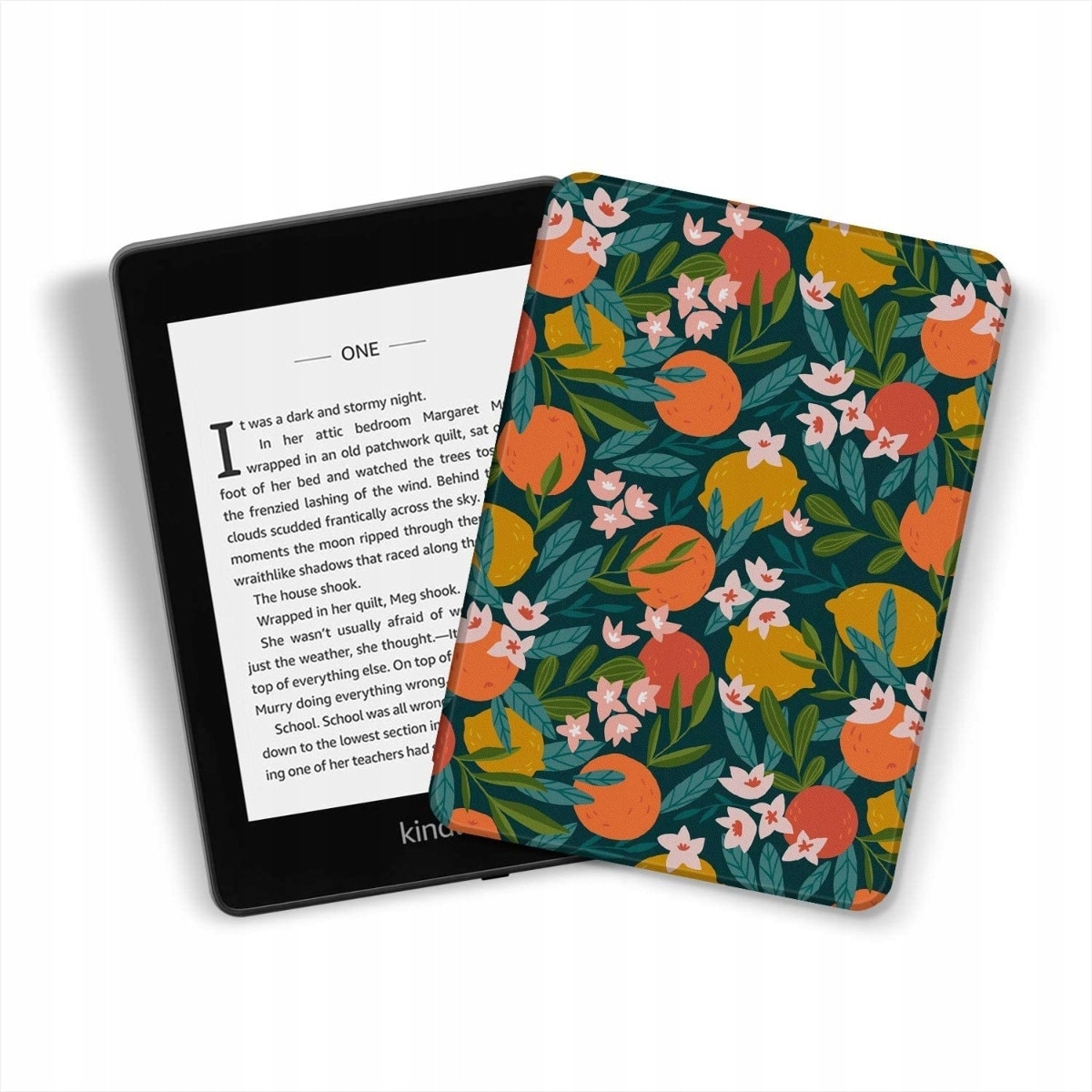 Husa tip coperta, SUPERO, slim, dedicata pentru Kindle Paperwhite 4, microfibra captusita, cu magnet si functie suport, rezistenta din material plastic, 1 bucata, multicolor (oranges)