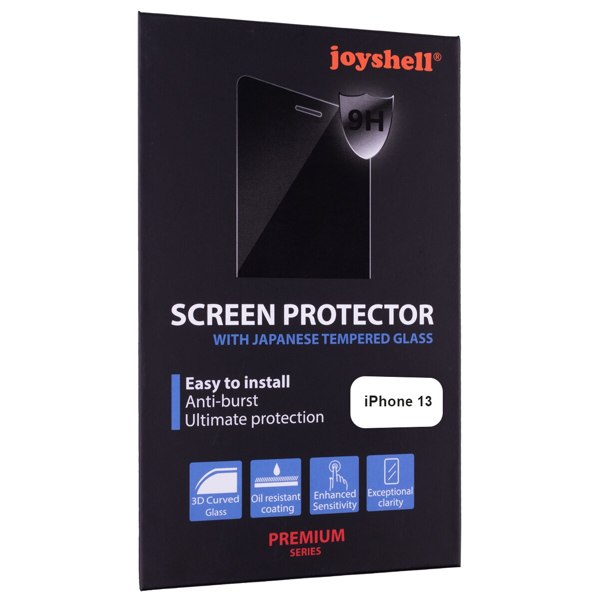 Folie Sticla Joyshell, compatibila cu Apple iPhone 13, Protectie Ecran 3D, Full Glue, Full Cover, Negru