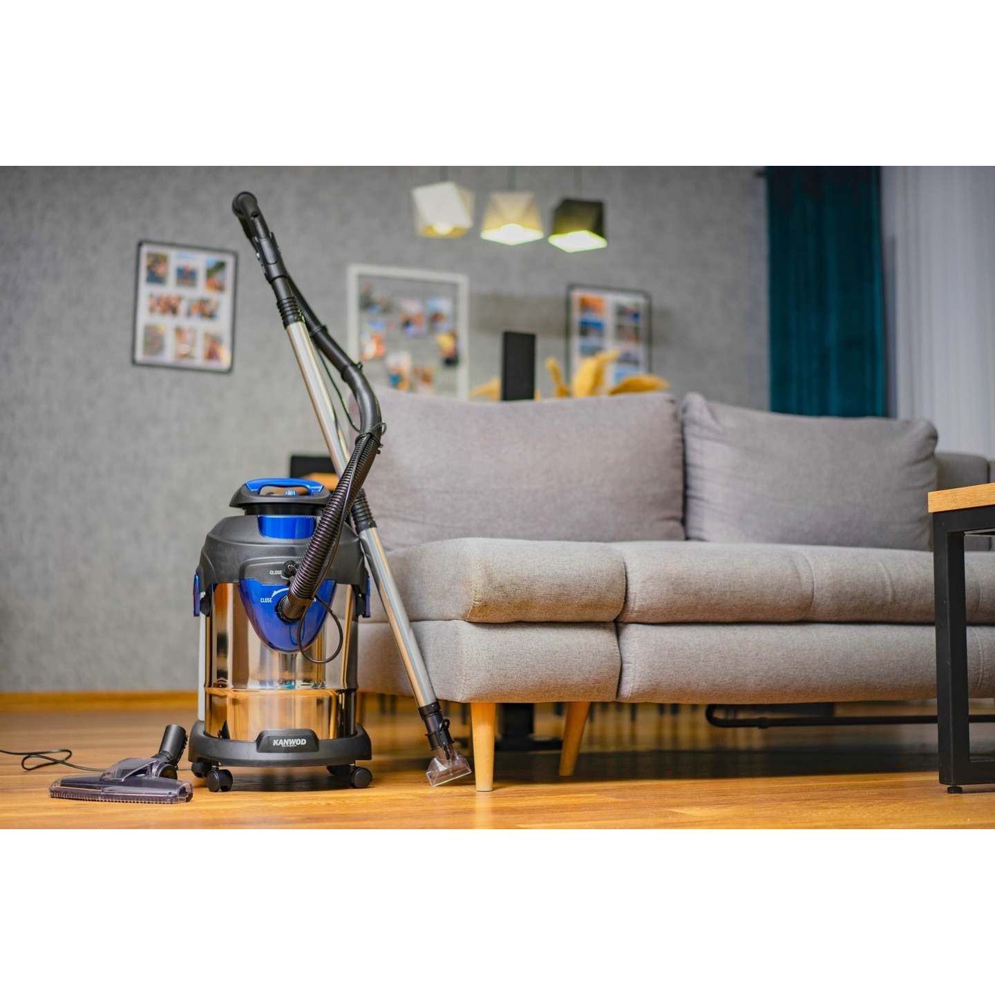 Aspirator Kanwod Super Wash, 2000W, 20L, cu accesorii pentru curatare, filtrare HEPA, 330x370x500mm