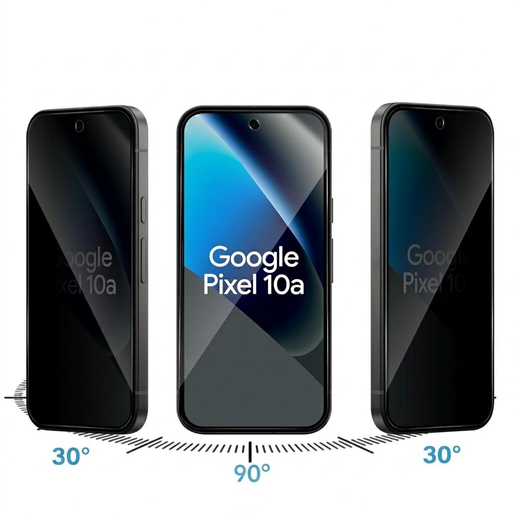 Set 2 folii sticla ERBORD Anti-Spy, protectie, negru, Google Pixel 10a