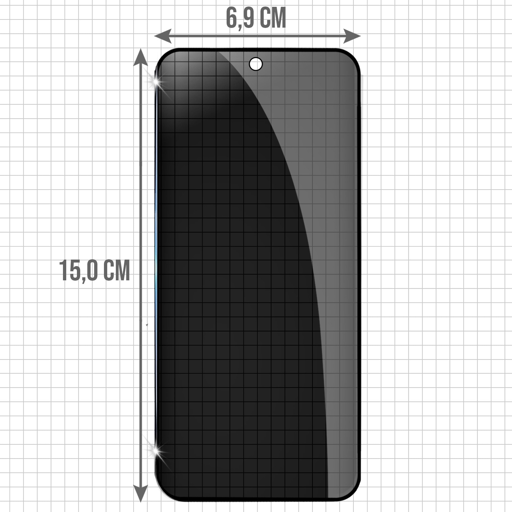 Set 2 folii sticla ERBORD Anti-Spy, protectie, negru, Google Pixel 10a