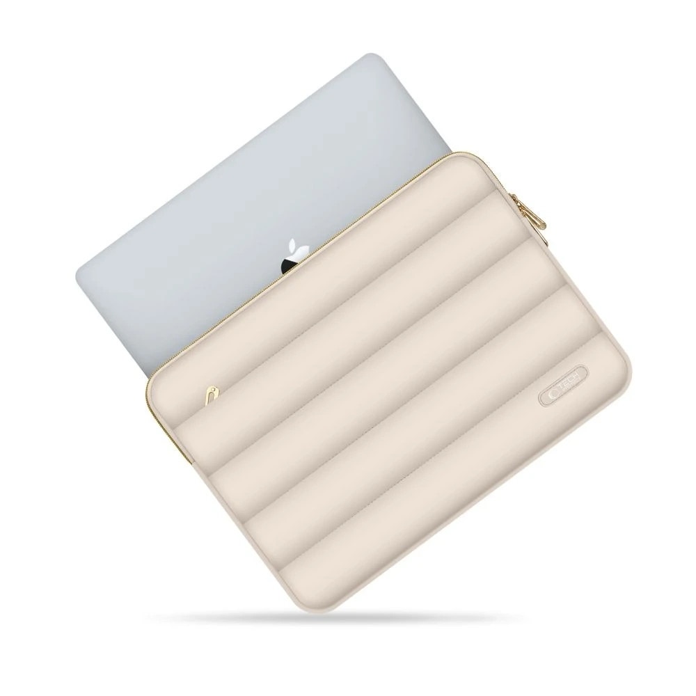 Etui set Tech-Protect Puffy 13-14" Sand cu mini etui, dimensiuni 36x25,3x2cm, 21x14,5cm