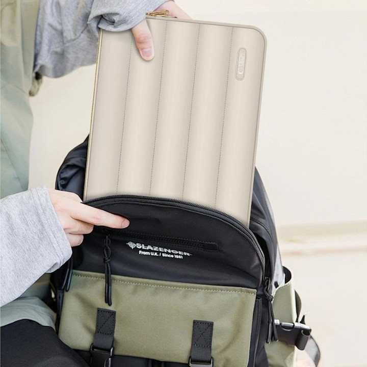 Etui set Tech-Protect Puffy 13-14" Sand cu mini etui, dimensiuni 36x25,3x2cm, 21x14,5cm