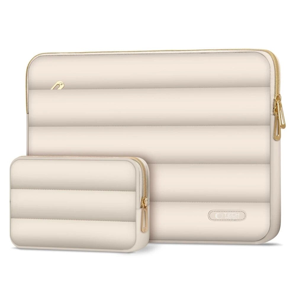 Etui set Tech-Protect Puffy 13-14" Sand cu mini etui, dimensiuni 36x25,3x2cm, 21x14,5cm