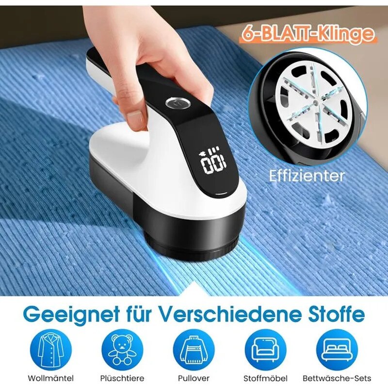 Perie electrica antipilozitate, 3 viteze, 6 lame, reincarcabila, alb