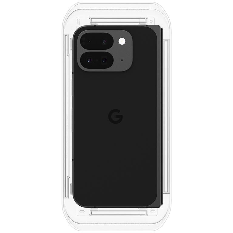Set 2 folii sticla cu sistem de montare Case friendly Spigen GLAStR EZ FIT compatibil cu Google Pixel 9 Pro Fold, Transparent