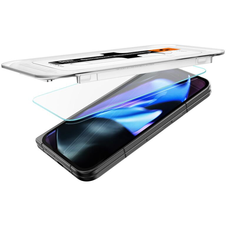 Set 2 folii sticla cu sistem de montare Case friendly Spigen GLAStR EZ FIT compatibil cu Google Pixel 9 Pro Fold, Transparent