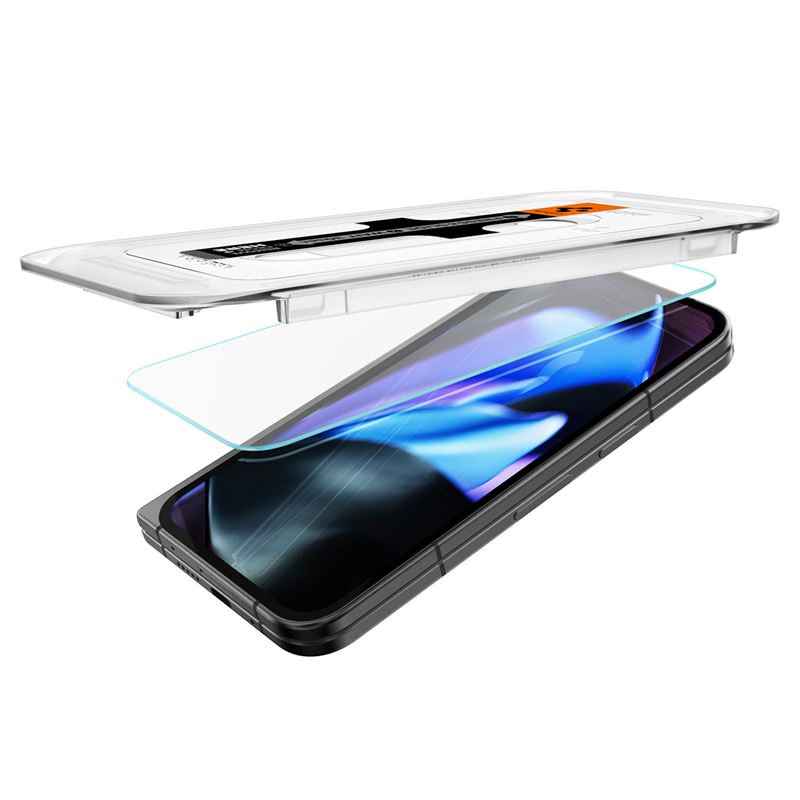 Set 2 folii sticla cu sistem de montare Case friendly Spigen GLAStR EZ FIT compatibil cu Google Pixel 9 Pro Fold, Transparent