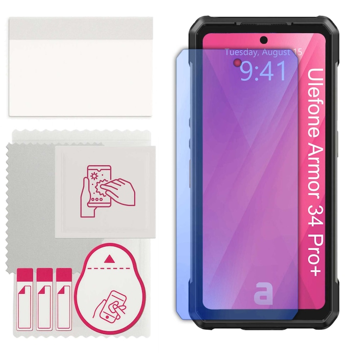 Sticla de protectie apgo pentru Ulefone Armor 34 Pro+Plus – sticla hibrida, securizata pentru display, lucioasa, pro flexible Hybrid Glass, 9H, full glue
