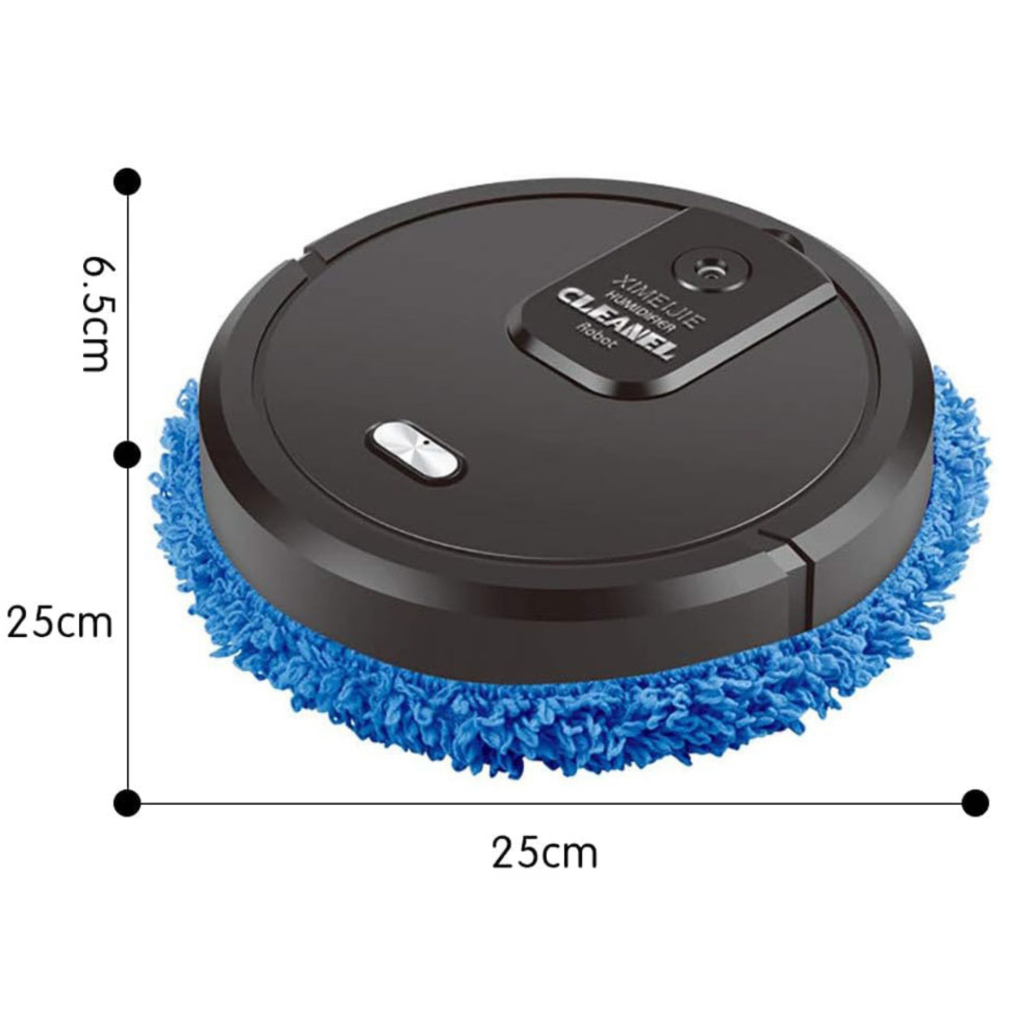 Aspirator robot cu functie de mop, 1500Pa, negru, 25x6,5cm, set complet