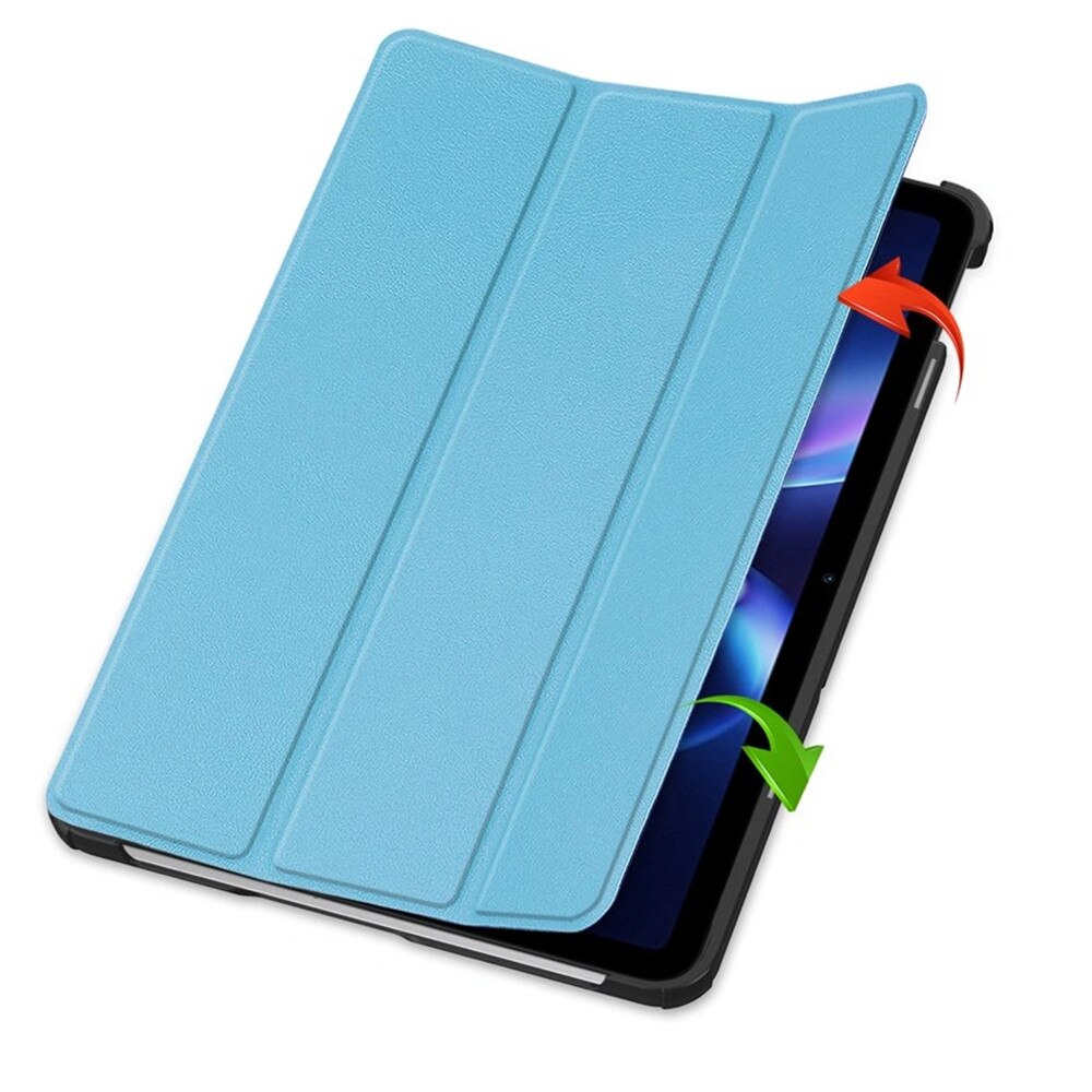Husa cu clapeta XGSM pentru Xiaomi Redmi Pad 2 9.7", albastru, tri-fold, microfibra, slot stylus
