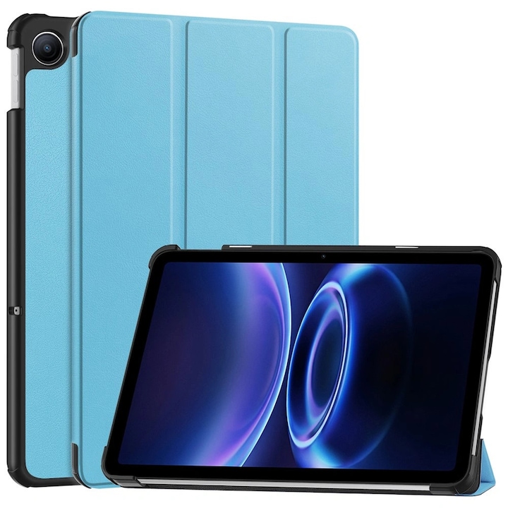 Husa cu clapeta XGSM pentru Xiaomi Redmi Pad 2 9.7", albastru, tri-fold, microfibra, slot stylus