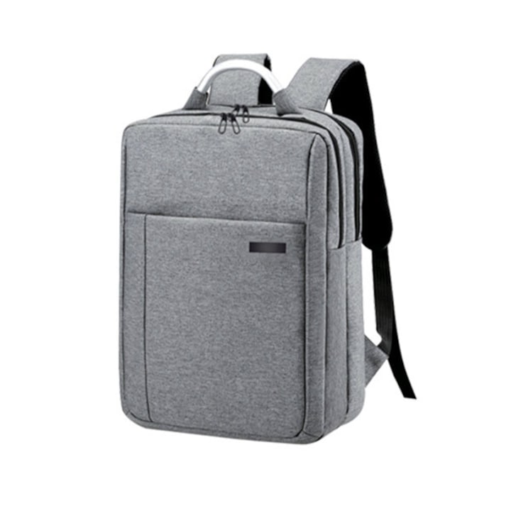 Rucsac pentru laptop Office 1 Casual, 15.6'', cu fermoar dublu ascuns, gri
