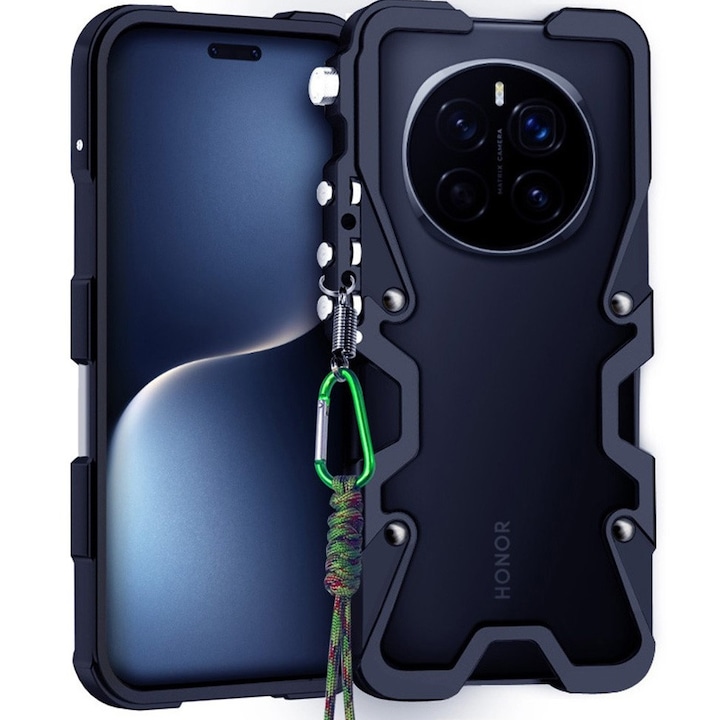 Husa pancerata XGSM pentru Honor Magic 7 Pro 5G, neagra, aluminiu si TPU, protectie sporita