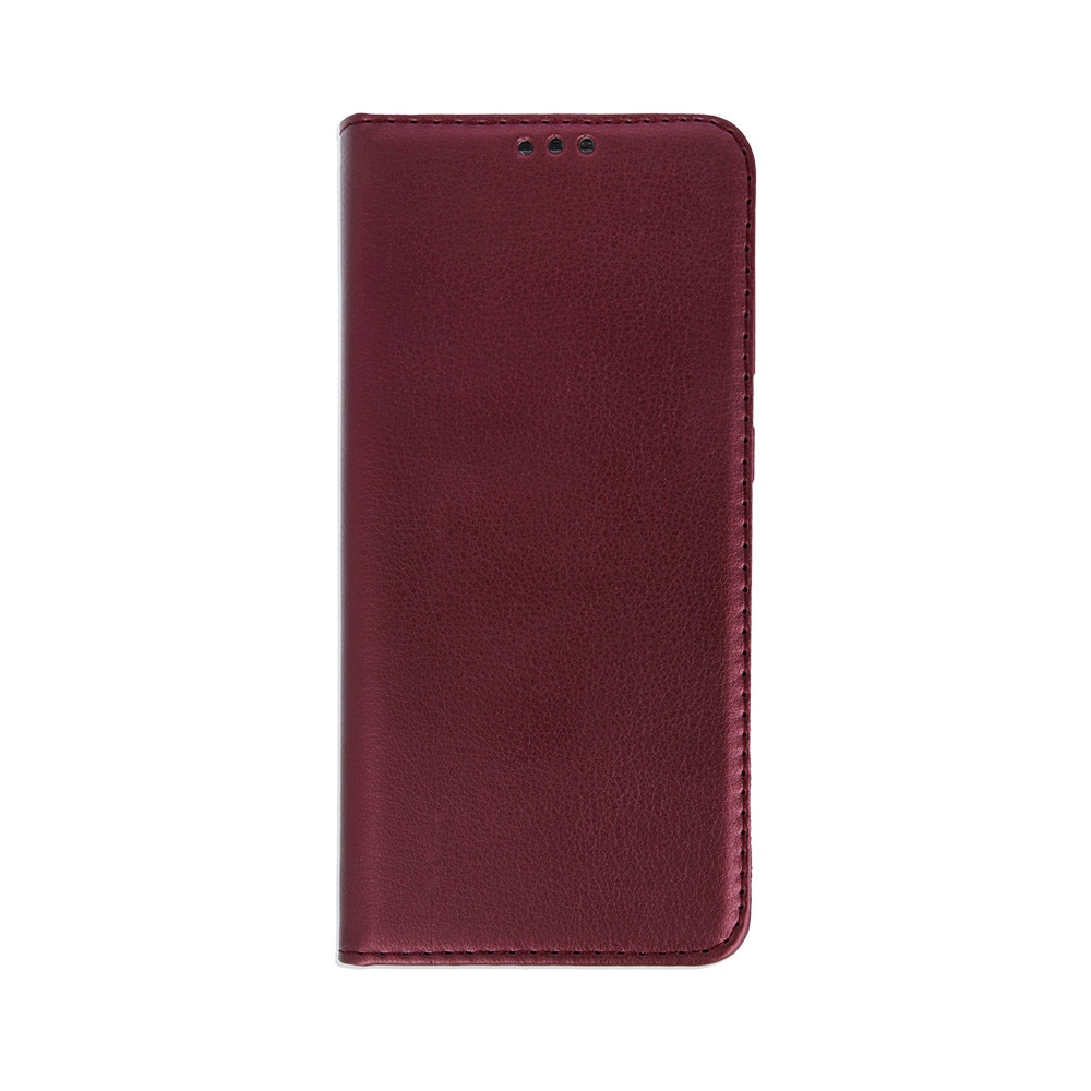 Husa carte Smart Magnet, G-Tech, compatibila cu Realme C61, buzunar card, piele ecologica, Visiniu