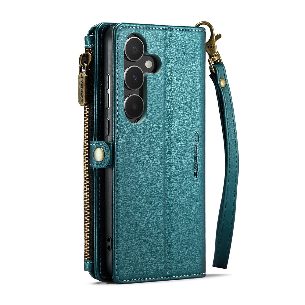 Husa telefon Caseme, portofel, pentru Samsung Galaxy A55 5G, piele ecologica, verde, cu functie de suport