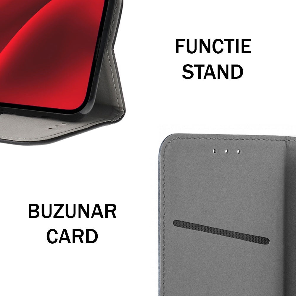 Husa pentru Samsung Galaxy A50 / A30s, PU Casual Book, Buzunar card, Inchidere magnetica, Functie stand / suport, Decupaj difuzor apeluri, Acoperire completa 360 de grade, Protectie fata-spate, Tip carte, Rosu