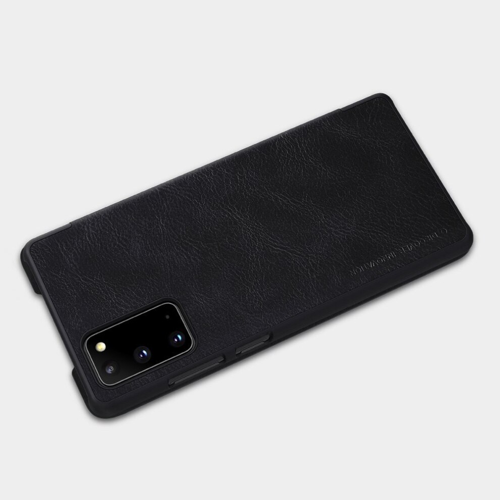 Husa de protectie Flip Cover cu buzunare pentru carduri, compatibil cu Samsung Galaxy Note 20, Negru