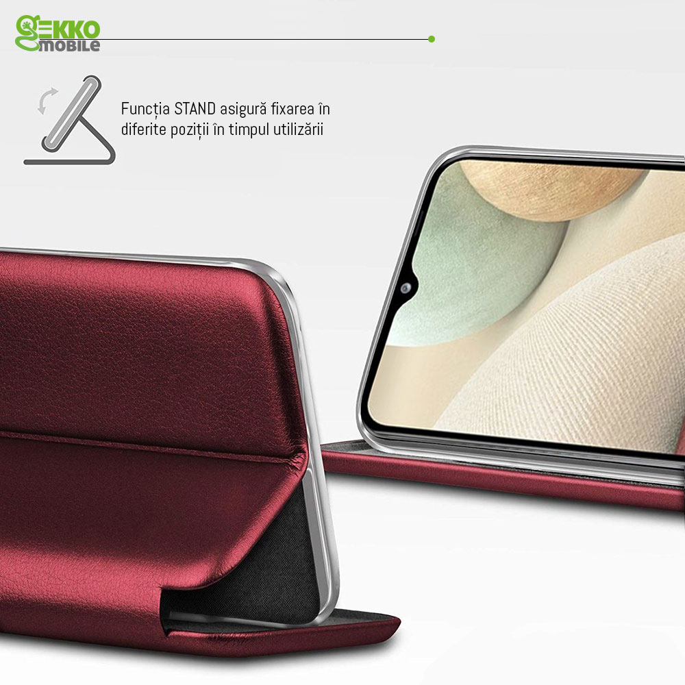 Husa pentru Samsung A12 - tip carte, inchidere magnetica, Gekko Elegance - VISINIE