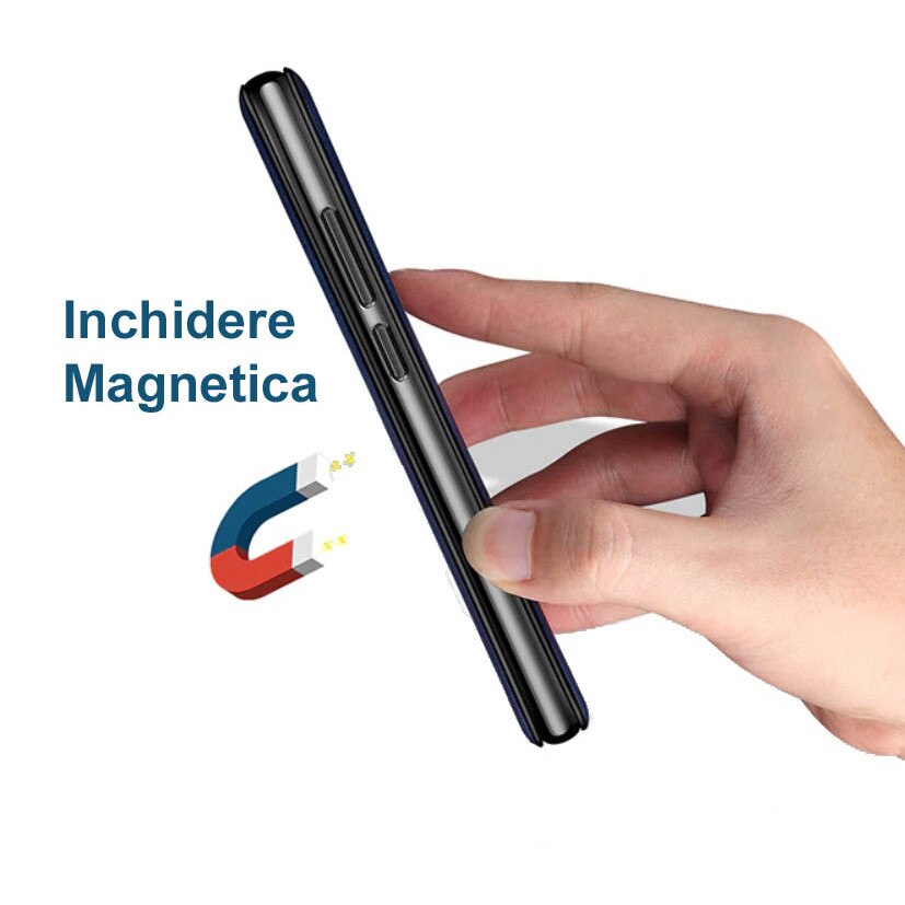 Husa Huawei Nova 5T, tip carte, inchidere magnetica, Elegance, Neagra
