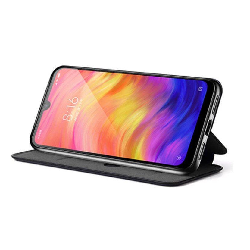 Husa Huawei Nova 5T, tip carte, inchidere magnetica, Elegance, Neagra