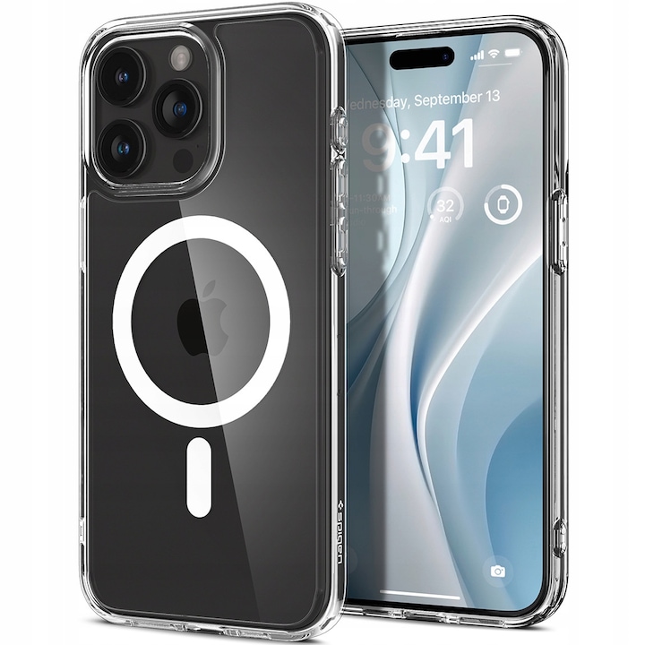 Carcasa Spigen Ultra Hybrid MagSafe compatibila cu iPhone 15 Pro White