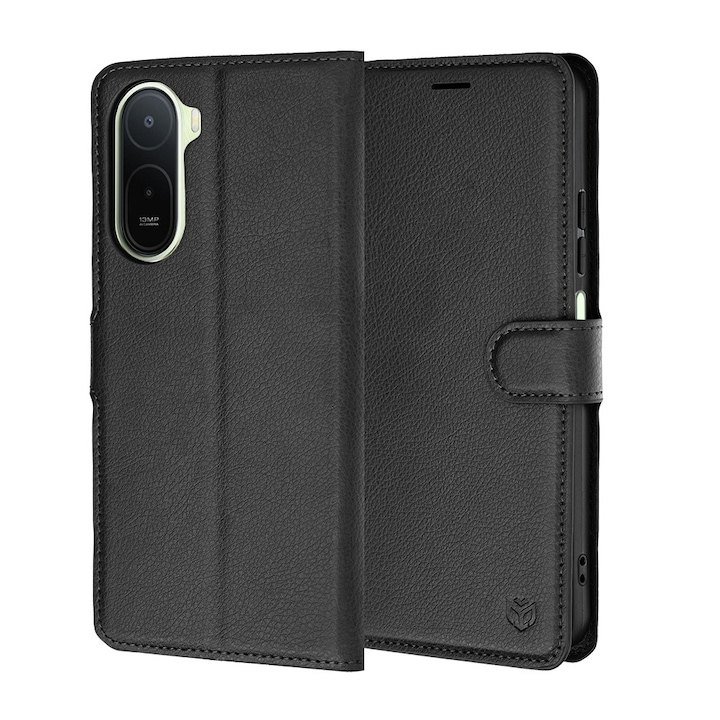 Husa pentru Xiaomi Redmi A7 Pro 4G Tip Carte DaDen®, Leather Folio, Functie de Stand, Calitate Premium, Antisoc, Protectie Sporita, Negru