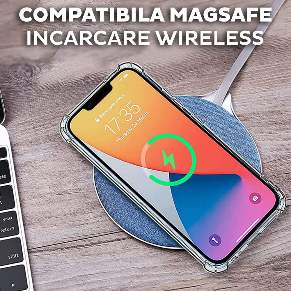 Husa pentru Samsung Galaxy S23 Plus DaDen® ShockProof Magsafe, Protectie Camera, Incarcare Wireless, Antisoc, Protectie Superioara, Transparenta