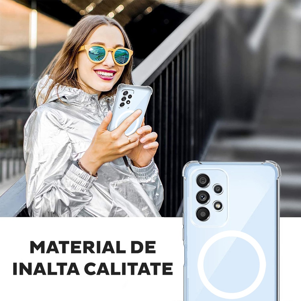 Husa pentru Samsung Galaxy S23 Plus DaDen® ShockProof Magsafe, Protectie Camera, Incarcare Wireless, Antisoc, Protectie Superioara, Transparenta
