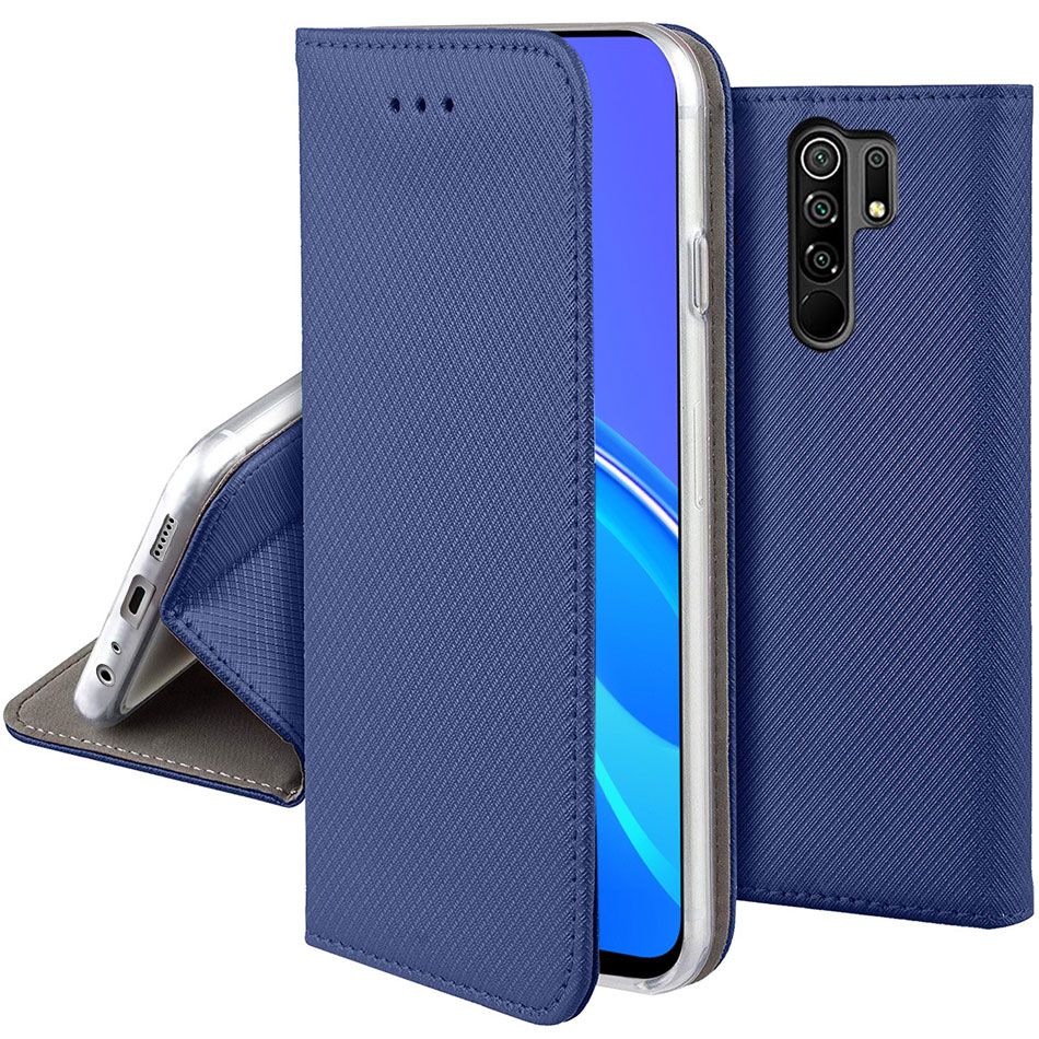 Husa cu clapeta TelForceOne Xiaomi Redmi 9 albastru 360° protectie
