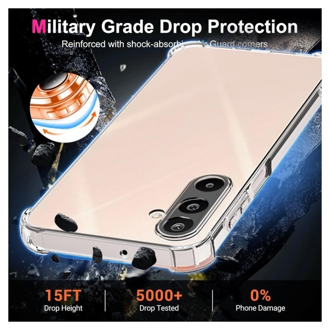 Set Husa Upzz® Armor + 2 x Folie Sticla Compatibil Cu Samsung Galaxy A57 5G, Anti Soc, Protectie La Camere, Transparent